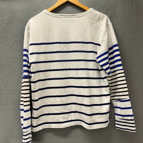 Polo Ralph Lauren Shirt Womens Medium Nautical Stripe Blue White Cotton Naval - Picture 5 of 9